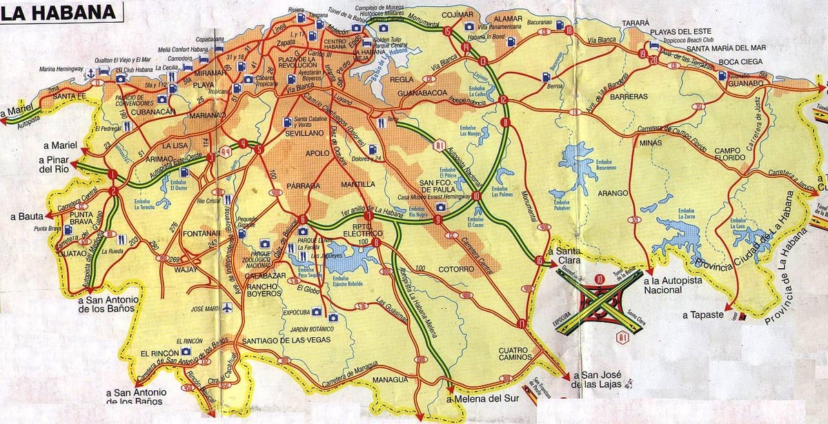 Гавана, Куба карта