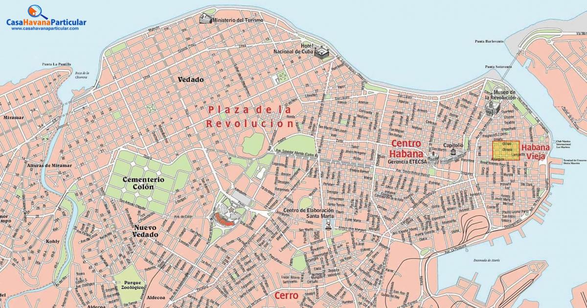 вулиці міста карта Гавани Куба