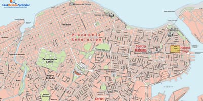 Карта вулиць старої Гавани Куба